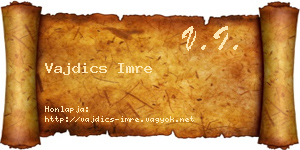 Vajdics Imre névjegykártya